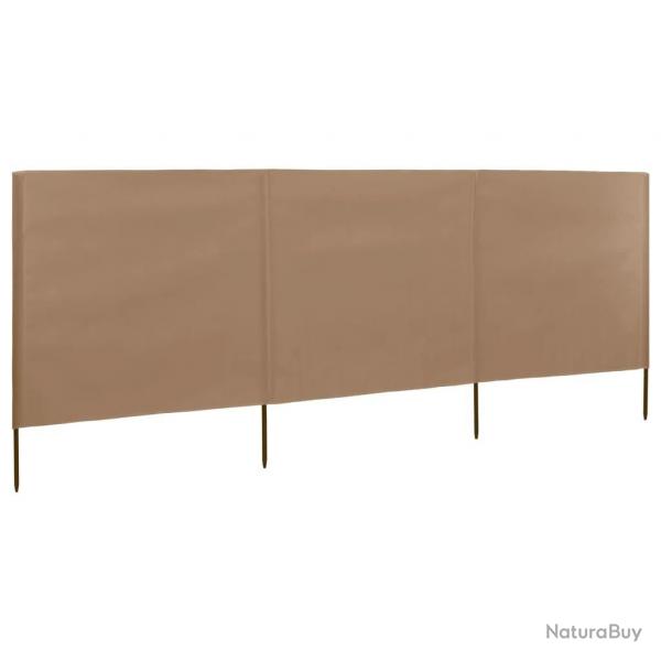 Paravent 3 panneaux Tissu 400 x 120 cm Taupe