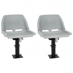 Sièges bateau lot de 2 piédestal hauteur réglable pivotant 360°