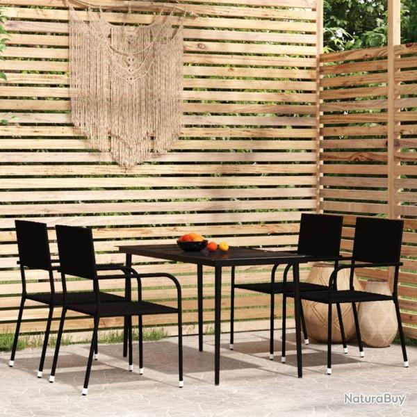 Ensemble  manger de jardin 5 pcs Noir