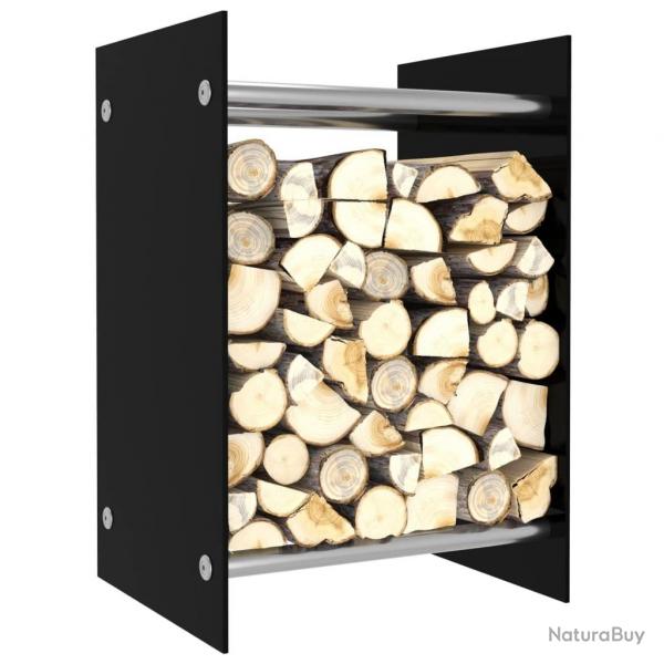 Portant de bois de chauffage Noir 40x35x60 cm Verre