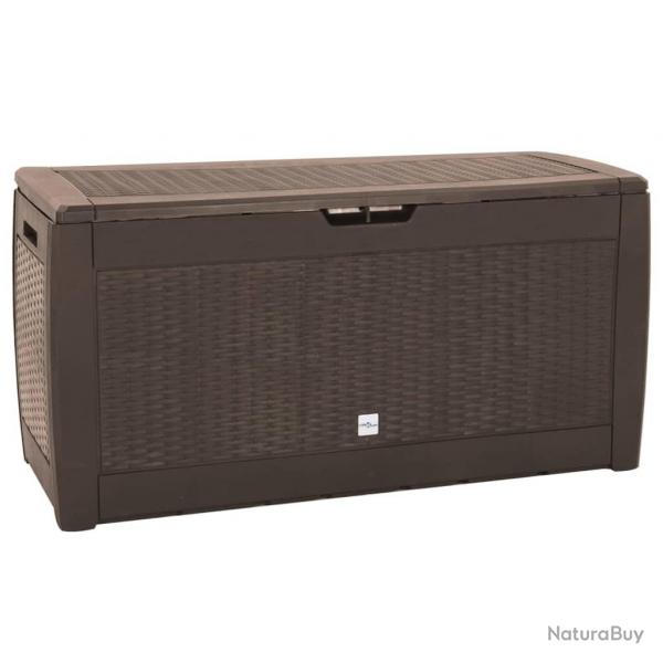 Bote de stockage de jardin Marron 119x48x60 cm Polypropylne