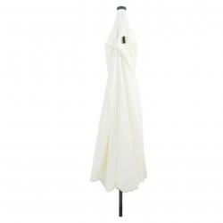 Parasol de jardinavec des lumières LED Ø395x245 cm Blanc sable