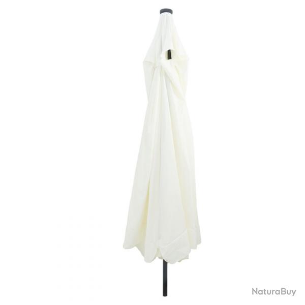 Parasol de jardinavec des lumires LED 395x245 cm Blanc sable