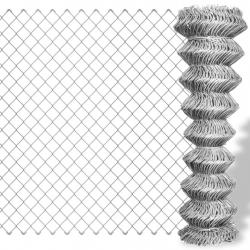 Clôture à mailles losangées Acier galvanisé 25x1 m Argenté