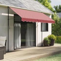 Tissu de remplacement de cantonnière d'auvent rayure bordeaux