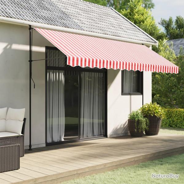 Tissu de remplacement de cantonnire d'auvent rouge blanc 4 m
