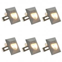 Appliques murales LED d'extérieur 6 pcs 5 W Argenté Carré
