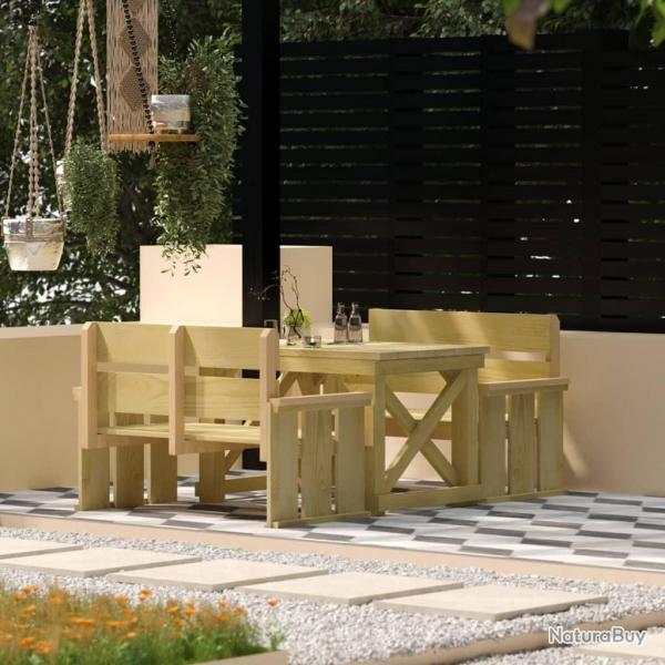 Ensemble  manger de jardin 3 pcs Bois de pin imprgn