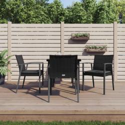 Ensemble à manger de jardin 5 pcs coussins résine tressée acier
