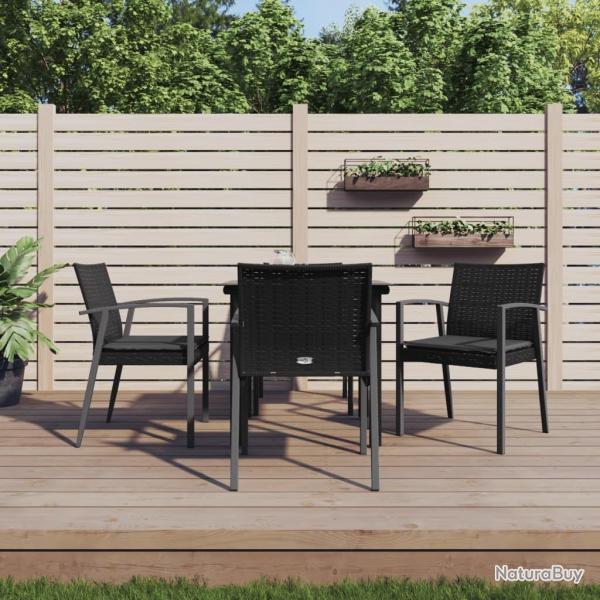 Ensemble  manger de jardin 5 pcs coussins rsine tresse acier