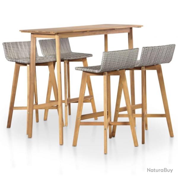 Ensemble  manger d'extrieur 5 pcs Bois d'acacia solide