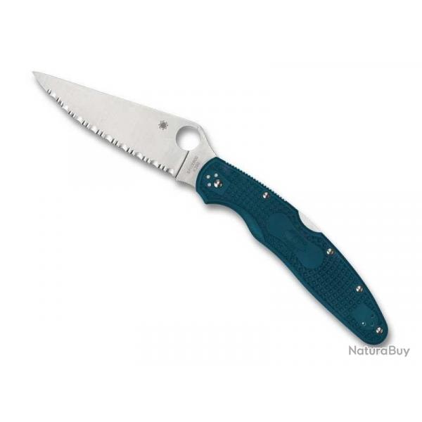 Spyderco POLICE 4 Bleu, serrations,acier K390 C07FS4K390