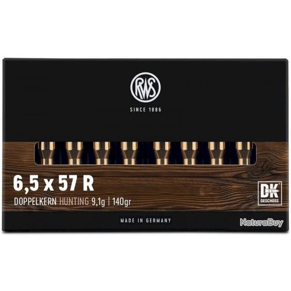 Munitions RWS 6.5x57 DK 9.1g 140gr x2 boites