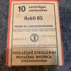 Boite de 10 cartouches cal 8x60 RS de marque CZ ogives soft point de 13.4g