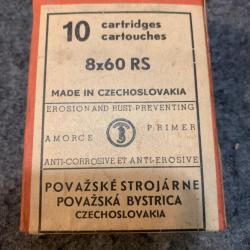 Boite de 10 cartouches cal 8x60 RS de marque CZ ogives soft point de 13.4g