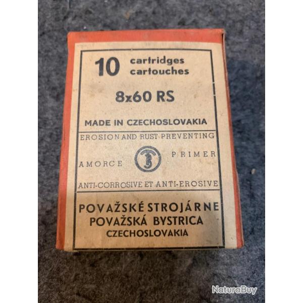 Boite de 10 cartouches cal 8x60 RS de marque CZ ogives soft point de 13.4g