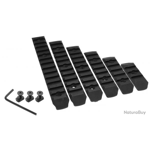 Set de 6 rails M-lok nylon noir | BO manufacture (0000 2233) - Airsoft