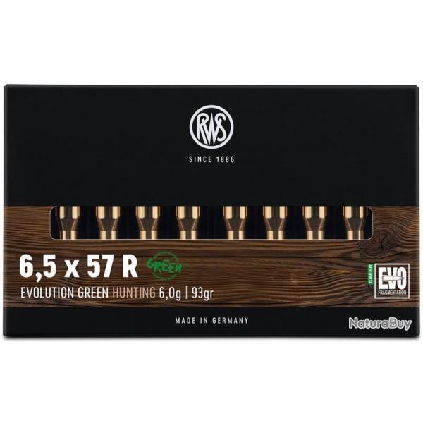 Munitions RWS 6.5x57 R Evo Green 6g 93gr x2 boites