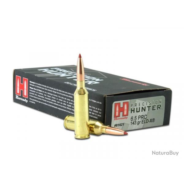 Cartouches HORNADY ELD-X PRECISION HUNTER - Cal: 6,5 PRC- 143grs - Boite de 20