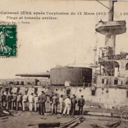 CPA - Marine Militaire - Le Cuirassé IÉNA après l'explosion du 12 mars 1907 - N°3144