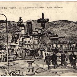 CPA - Marine Militaire - Catastrophe du " IENA" - Vue d'Ensemble  Aprè l'Explosion  - N°3185