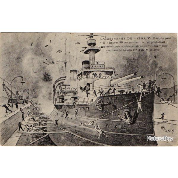 CPA - Marine Militaire -  Catastrophe du "IENA" croquis pris au moment o se produisait l'e - N3224