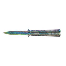 COUTEAU PAPILLON ALBAINOX RAINBOW SCORPION LAME 10.9CM - 02280