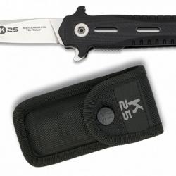 COUTEAU PLIANT K25. G10/CNC. LAME 8.5 CM - 18711
