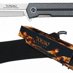 COUTEAU PL. TOKISU CNC/G10/FIB. CARBONE LAME 8.8CM - 18773
