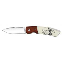 25050 - COUTEAU PLIANT ALBAINOX BOIS/ABS. PECHE LAME 7.7CM - 25050