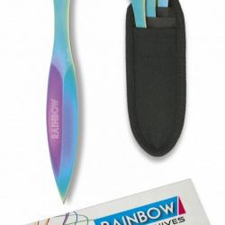 SET 3 COUTEAUX A LANCER RAINBOW. ÉTUI LAME 8.50CM - 32214
