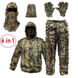 Combinaison de Camouflage respirante homme / femme  6en1 cagoule+gants inclus ! Tenu de camouflage