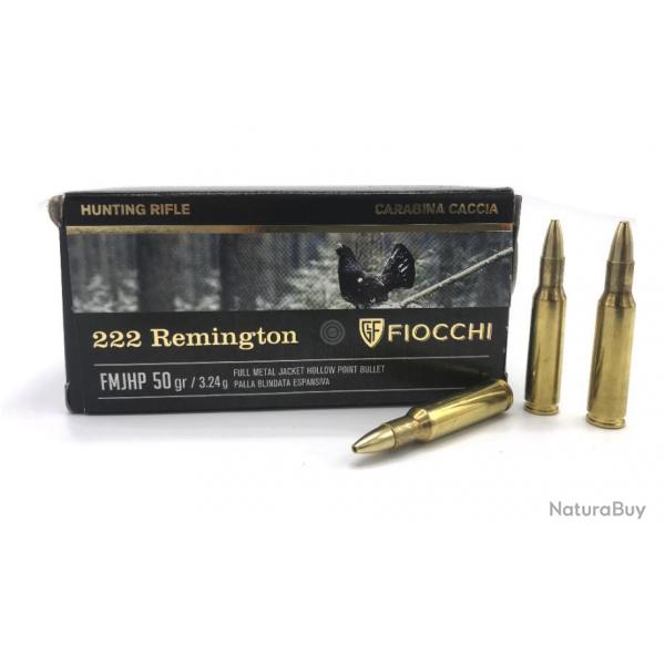LOT DE 200 MUNITIONS FIOCCHI CAL 222REM EPN 50GR POINTE POLYMERE EXPANSIVE