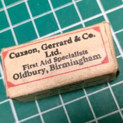 PANSEMENT ANGLAIS EUFLAVINE SMALL n°10 CUXON 1941 WW2 39/45