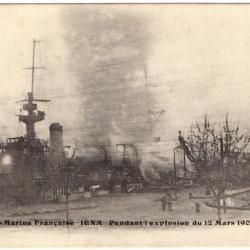 CPA - Marine Française IENA Pendant l'explosion du 12 Mars 1907 - N°3197