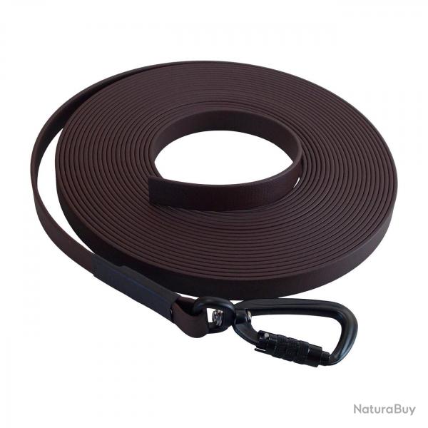 Longe BIOTHANE Twist-Lock 16 mm marron 15 m SANS poigne