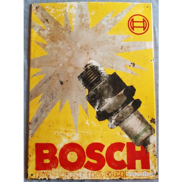 Panneau en tle maille de marque BOSCH, annes 1930, Bougie. ROBERT BOSCH A.G.  Etat satisfaisant,