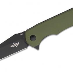 Couteau Oknife Freeze Lame Acier 154CM Wharncliffe Manche Aluminium Green Liner Lock OKNFREEZEODG