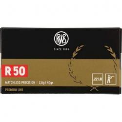 Munitions RWS cal.22lr r50 premium line 2.6g 40gr par 50