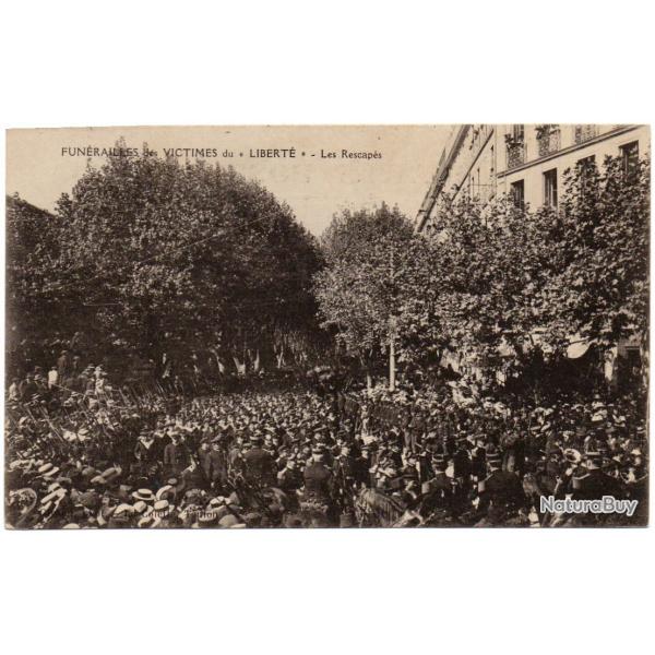 CPA - Marine Militaire -Funrailles des Victimes de la Terrible Catastrophe du "Libert" - N3208