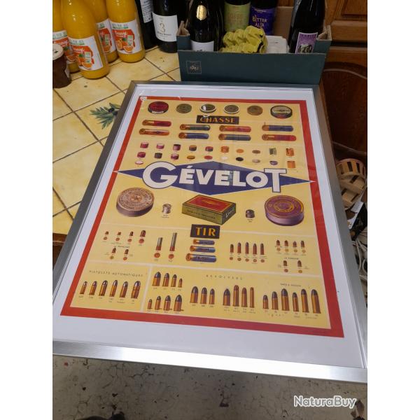 ancienne affiche gevelot sous cadre