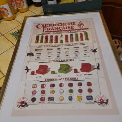 ancienne affiche cartoucherie francase sous cadre