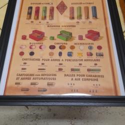 ancienne affiche cartoucherie francaise sous cadre
