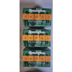 3 boites de Remington Shotshells Slug 12x70 (x10)