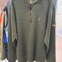!! NEUUF !! PULL PERCUSSION BRODE COL CHEMINEE 2XL