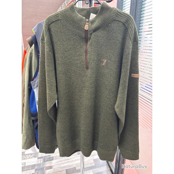 !! NEUUF !! PULL PERCUSSION BRODE COL CHEMINEE 2XL