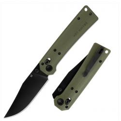 Couteau HIGHTRON Pathwright HK03 Lame Acier 14C28N Manche G10 OD Green Axis Lock HTK03GRN
