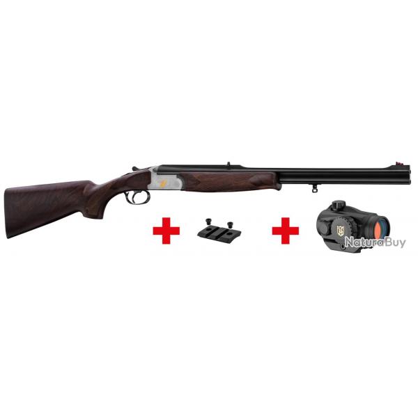 Pack Renato Baldi Express Premier Acier Superpos crosse FX Wood cal.30R Blaser + Point rouge