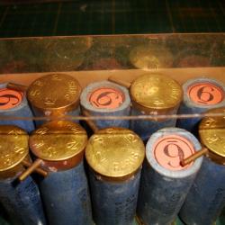 LOT DE 10 CARTOUCHES A BROCHE CAL 12 CHARGER PLOMBS DE6