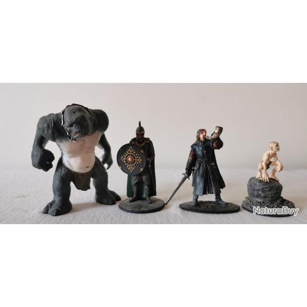 4 figurines du seigneur des anneaux en mtal peintes  la main